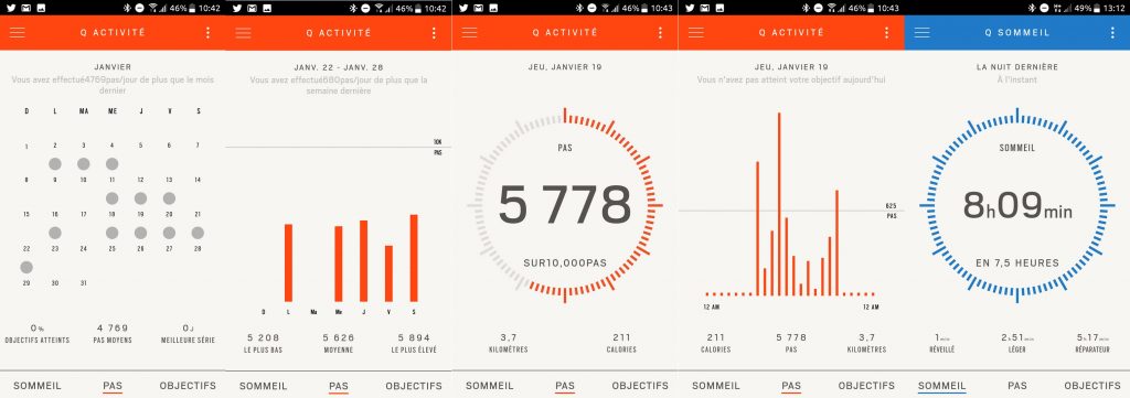 activité sommeil fossil q nate