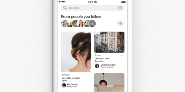 Pinterest : Following tab