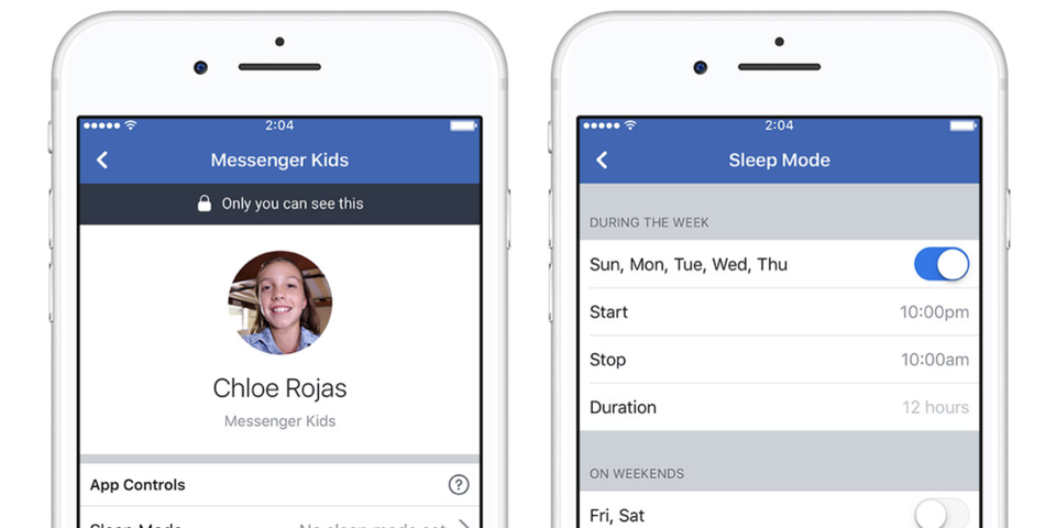 Facebook Messenger Kids : Le contrôle parental s’enrichit d’un mode nuit