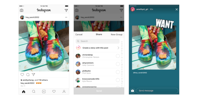 Instagram : Partage de photos dans les stories