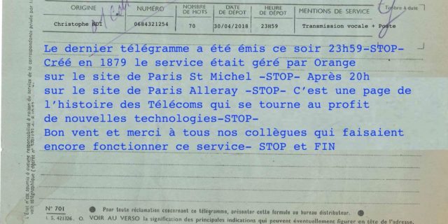 Orange vient d’envoyer le dernier télégramme en France