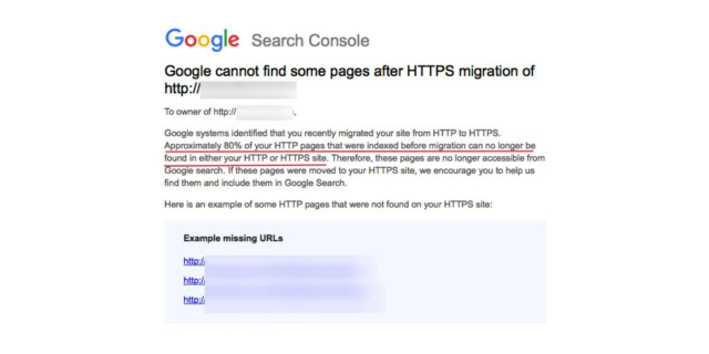 Google Search Console : Migration HTTP/HTTPS