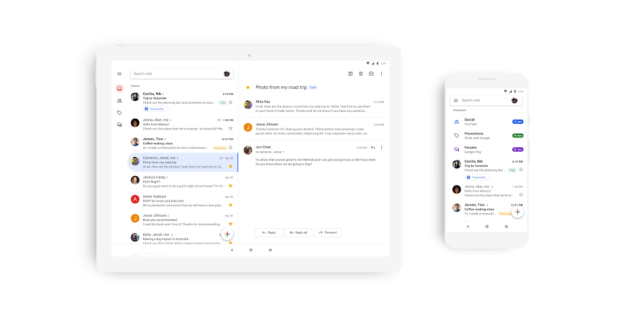 App mobile Gmail en Material Design