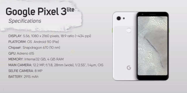 Google Pixel 3 Lite : Esthétique et caractéristiques du smartphone en vidéo