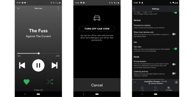 Spotify : Une interface épurée de l’app mobile pour la voiture