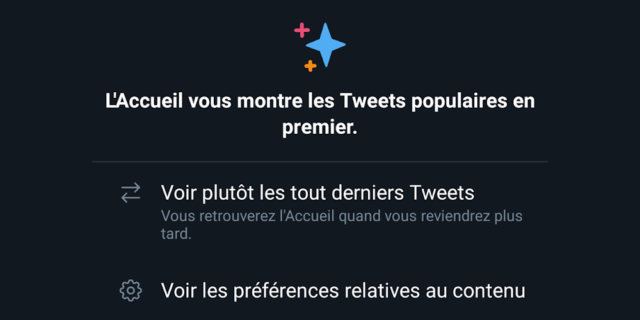 Twitter : Timeline avec les derniers tweets VS tweets populaires