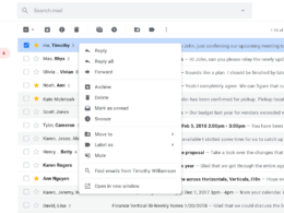 Gmail : Menu contextuel via le clic droit de la souris