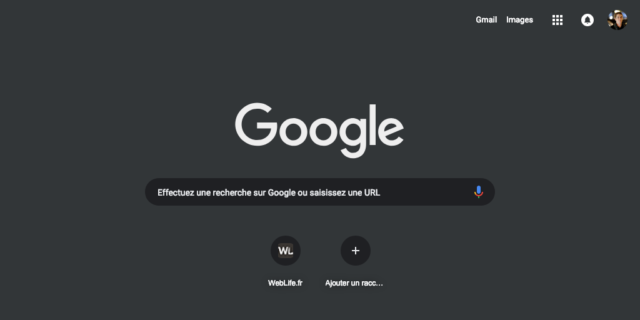 Google : Dark Mode depuis Chrome