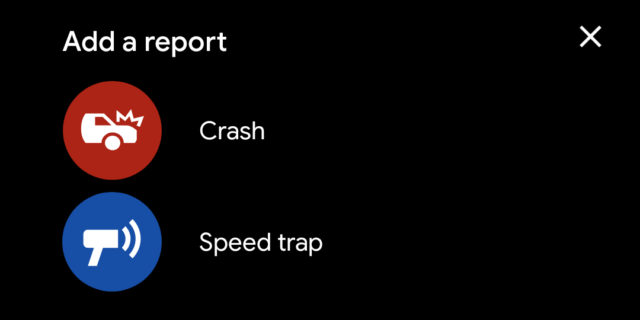 Google Maps : Accidents & radars