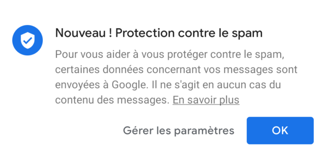 Google Messages : Protection contre le spam sur Android