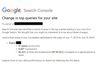 Google Search Console : Changement dans le top des requêtes