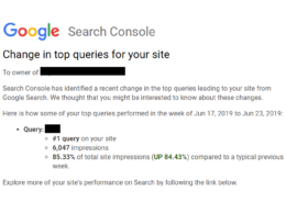 Google Search Console : Changement dans le top des requêtes