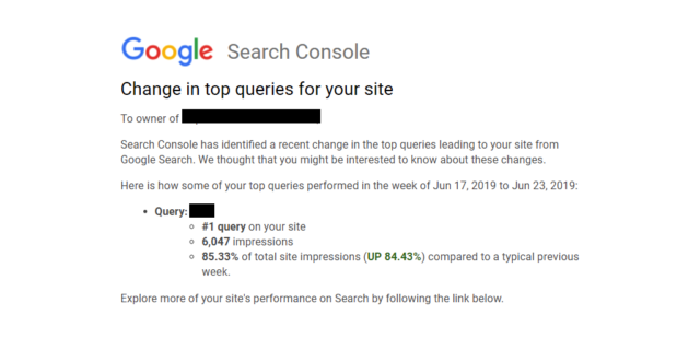 Google Search Console : Changement dans le top des requêtes