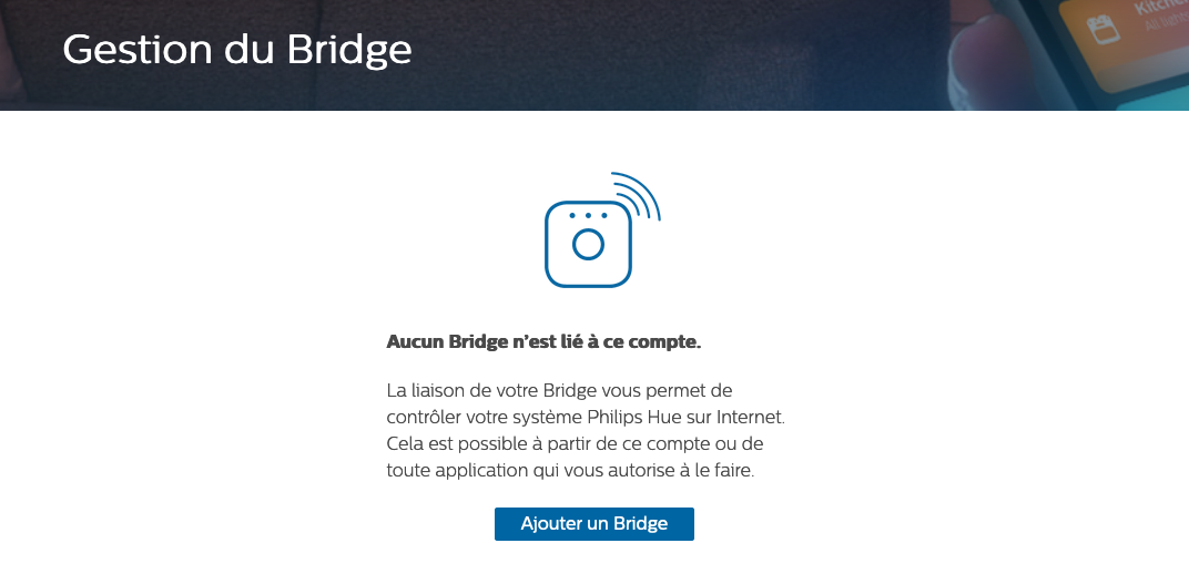Domotique : Lier son pont Hue (Bridge) à son compte Hue - WebLife